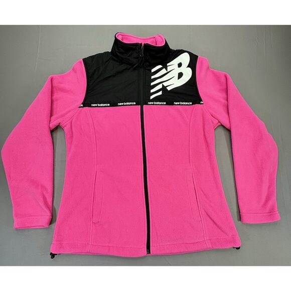 New Balance Jackets & Blazers - New Balance Womens L Hot Pink Full Front Zip Fleece Jacket Pockets RN130893